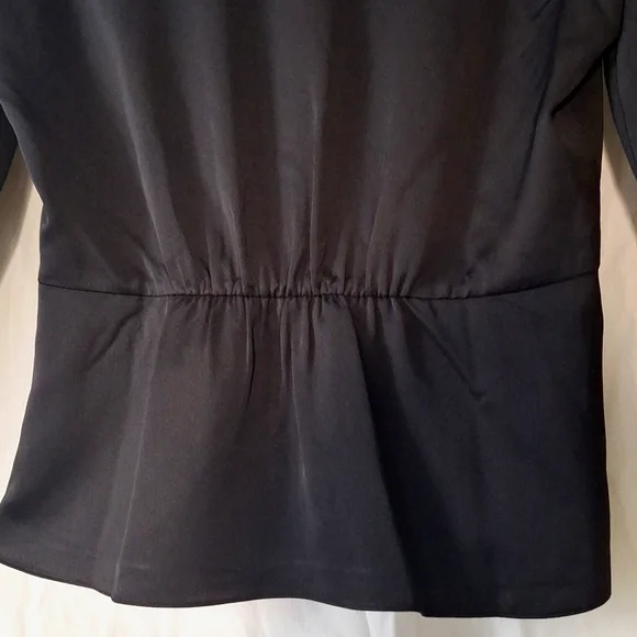 3/$20--J. Crew Black Button-Up Blouse, Cropped, Long Sleeves - Picture 10 of 14